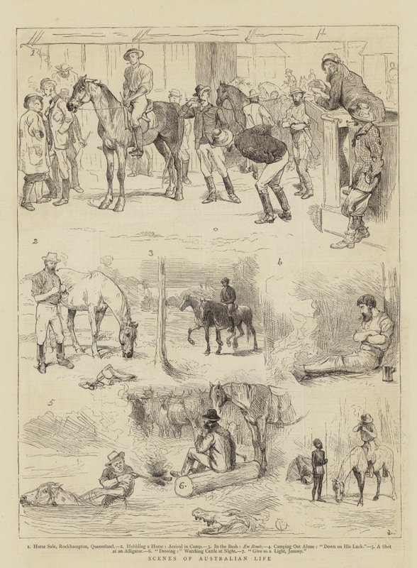 Cenas da vida australiana de Alfred Chantrey Corbould