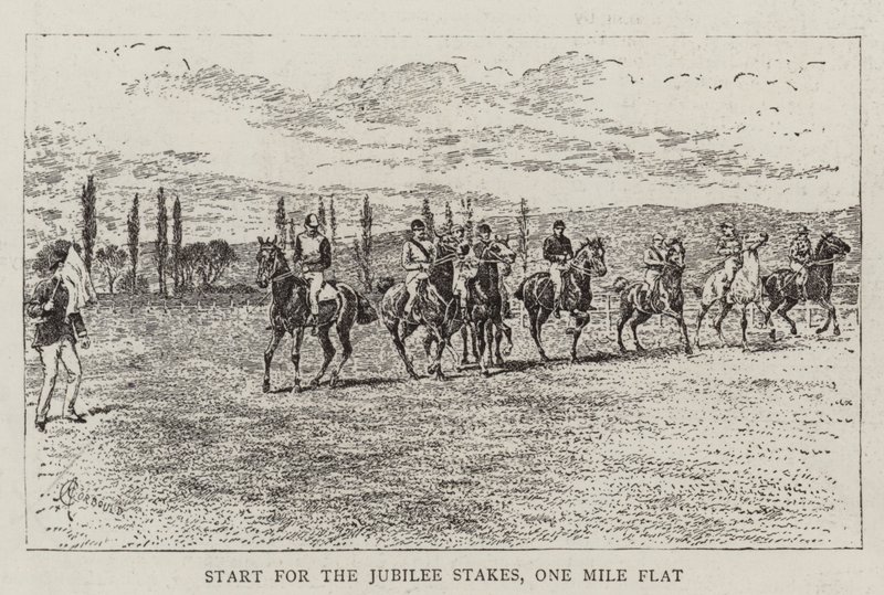 Comece pelas estacas do Jubileu, uma milha plana de Alfred Chantrey Corbould