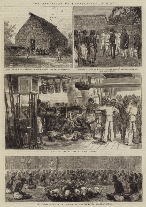 A abolição do canibalismo em Fiji de Alfred Chantrey Corbould