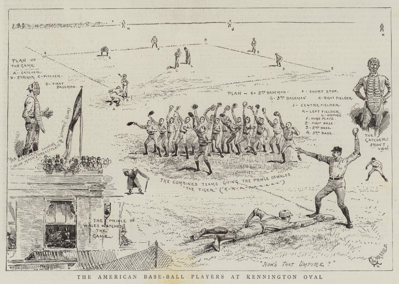 Os jogadores da American Base-Ball no Kennington Oval de Alfred Chantrey Corbould