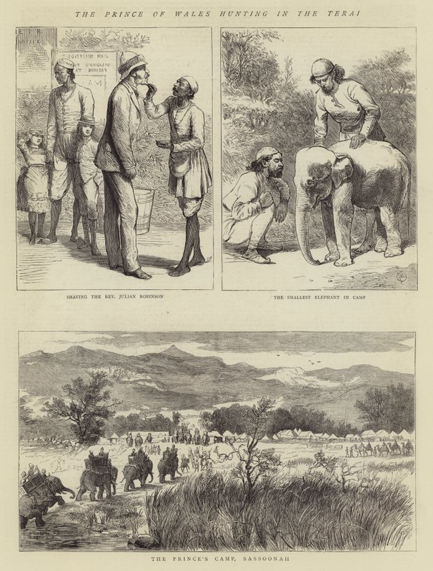 O Príncipe de Gales caçando no Terai de Alfred Chantrey Corbould