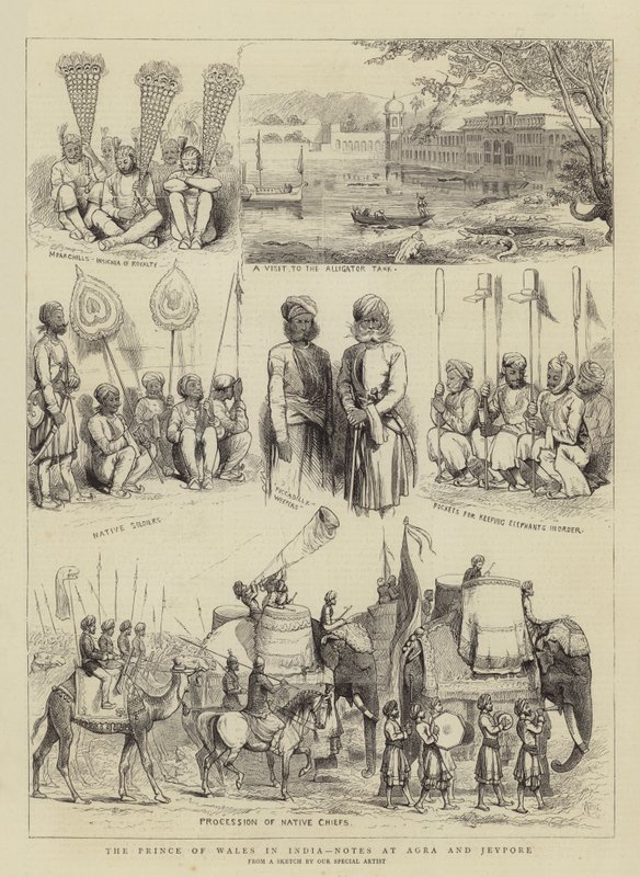 O Príncipe de Gales na Índia, Notas em Agra e Jeypore de Alfred Chantrey Corbould