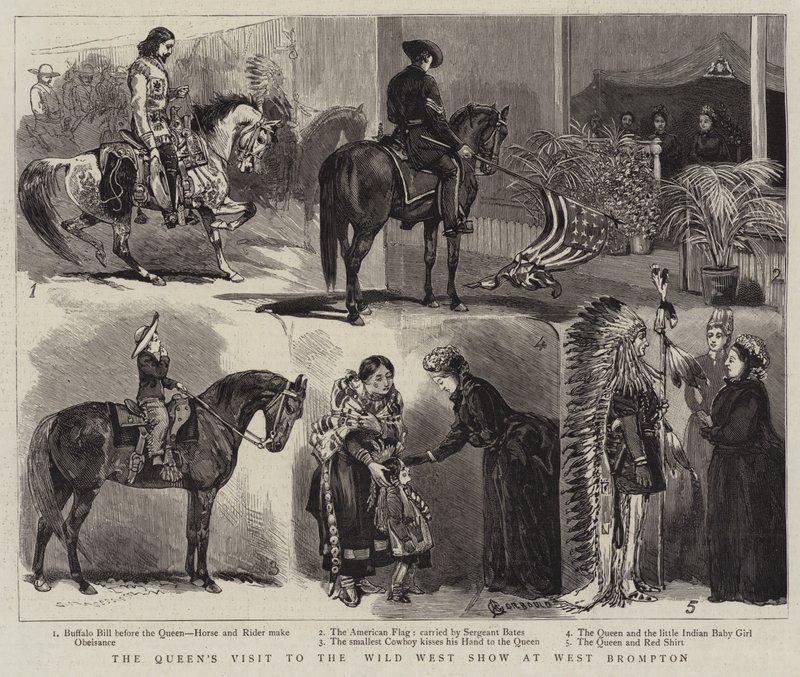 Visita da Rainha ao Wild West Show em West Brompton de Alfred Chantrey Corbould
