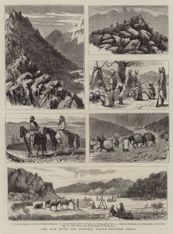 A guerra com os jowakis, noroeste da Índia de Alfred Chantrey Corbould
