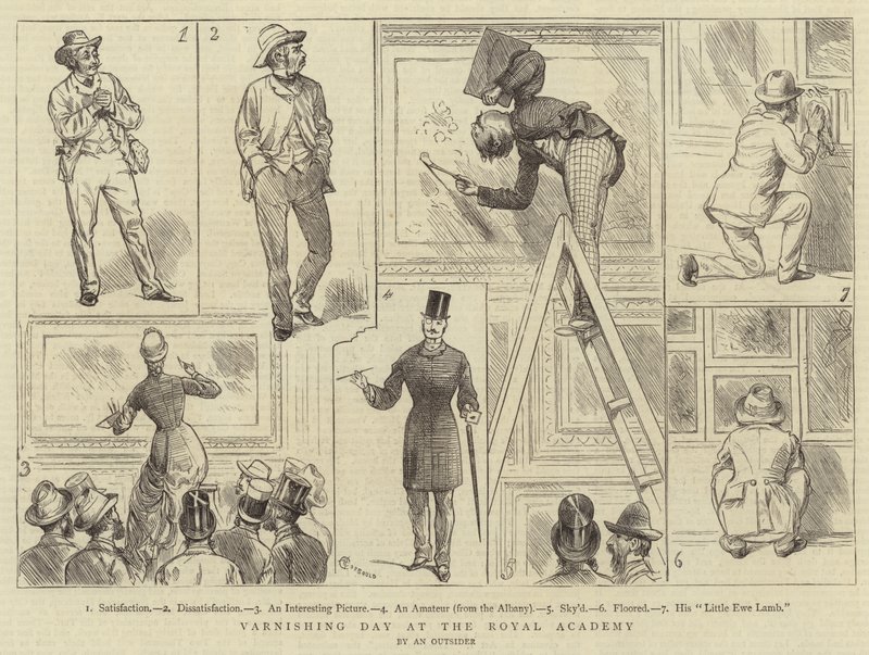 Dia de Envernizamento na Royal Academy de Alfred Chantrey Corbould