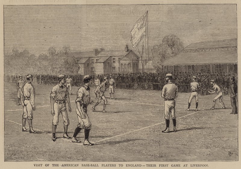 Visita dos jogadores da American Base-Ball à Inglaterra, seu primeiro jogo no Liverpool de Alfred Chantrey Corbould