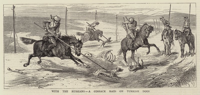 Com os russos, um ataque cossaco aos cães turcos de Alfred Chantrey Corbould