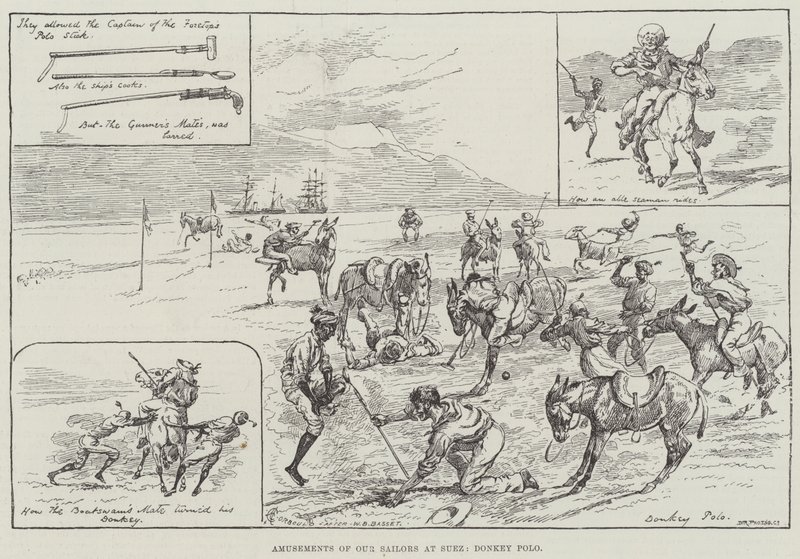 Divertimentos de nossos marinheiros em Suez, burro Polo de Alfred Courbould