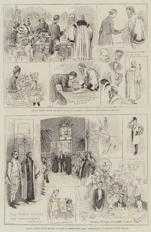 Príncipe Albert Victor Edward de Gales na cidade de Londres de Alfred Courbould
