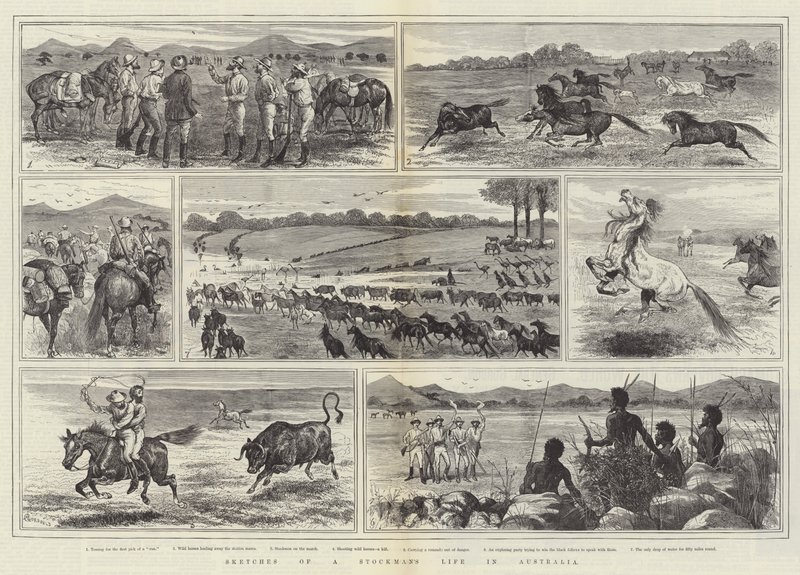 Esboços de uma vida de Stockman na Austrália de Alfred Courbould