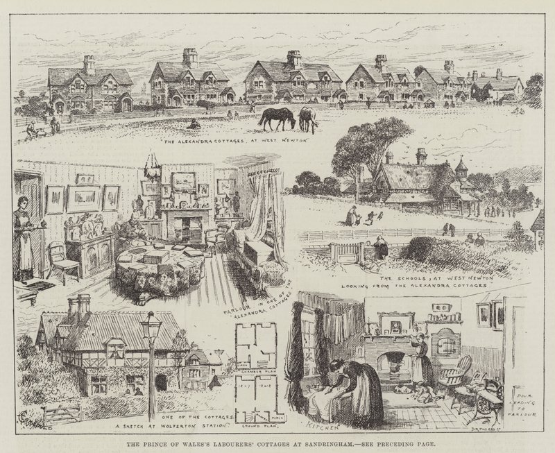 Casas de campo dos trabalhadores do Príncipe de Gales em Sandringham de Alfred Courbould
