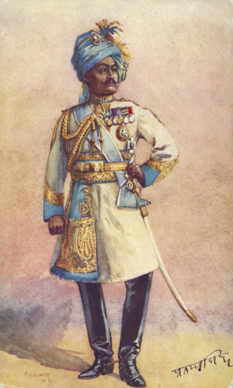 Major-General Marajá Sir Pratap Singh Bahadur, soldado indiano de Alfred Crowdy Lovett