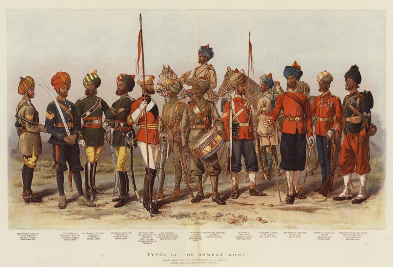 Tipos do Exército de Bombaim de Alfred Crowdy Lovett