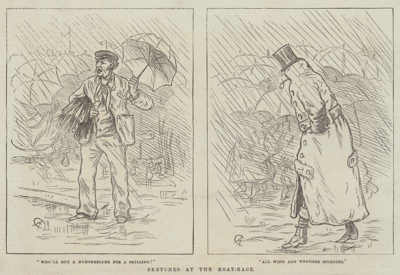 Esboços na corrida de barcos de Alfred Crowquill