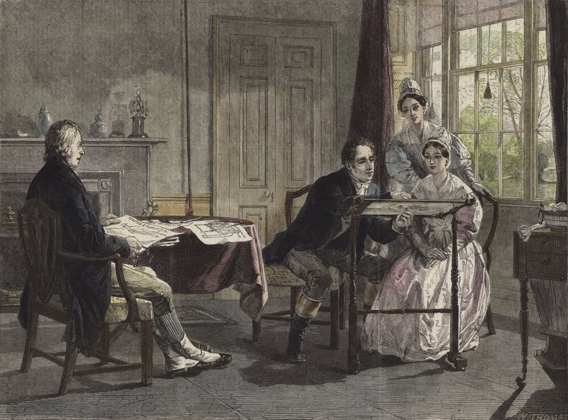 George Stephenson em Darlington em 1823 de Alfred Rankley