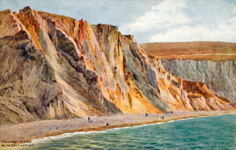 Falésias coloridas, Alum Bay, Ilha de Wight de Alfred Robert Quinton