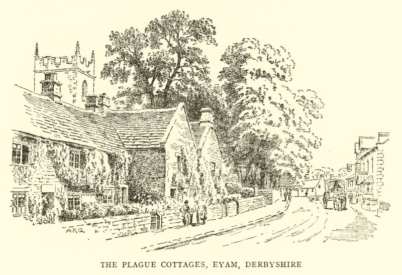 The Plague Cottages, Eyam, Derbyshire de Alfred Robert Quinton