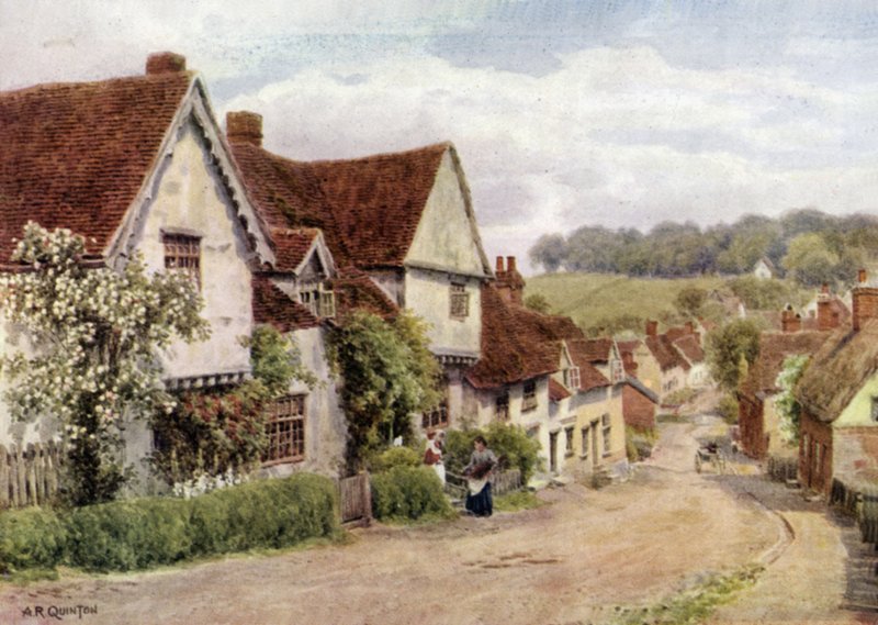 A rua da vila, Kersey, Suffolk de Alfred Robert Quinton