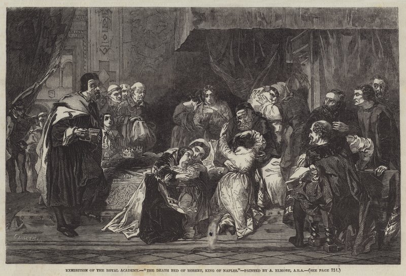 O leito da morte de Robert, rei de Nápoles de Alfred W. Elmore