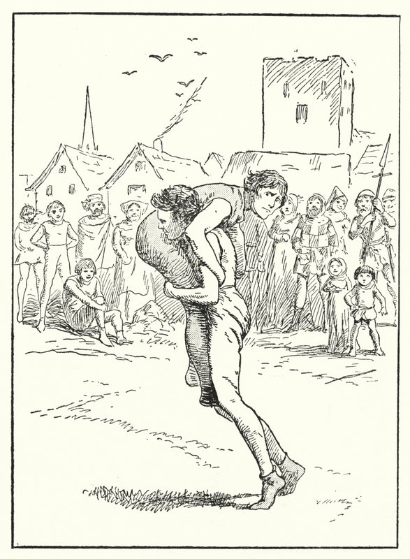 Merrie England: Um combate de luta livre (litografia) de Alfred (after) Pearse