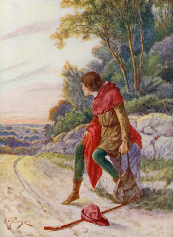 Merrie England: Dick Whittington (litografia a cores) de Alfred (after) Pearse