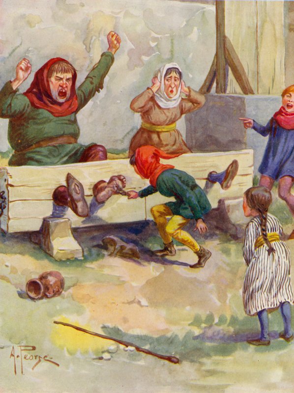 Merrie England: Nos stocks (litografia a cores) de Alfred (after) Pearse