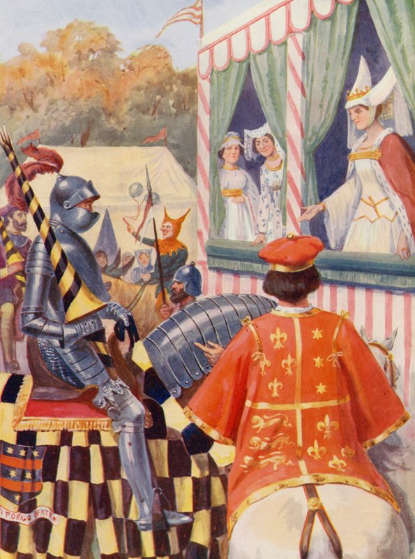 Merrie England: A Rainha da Beleza (litografia a cores) de Alfred (after) Pearse