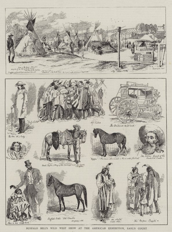 Wild West Show de Buffalo Bill na exposição americana, Earl&39;s Court de Alfred Chantrey Corbould
