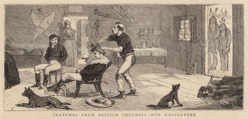 Esboços da Columbia Britânica, nosso cabeleireiro de Alfred Chantrey Corbould
