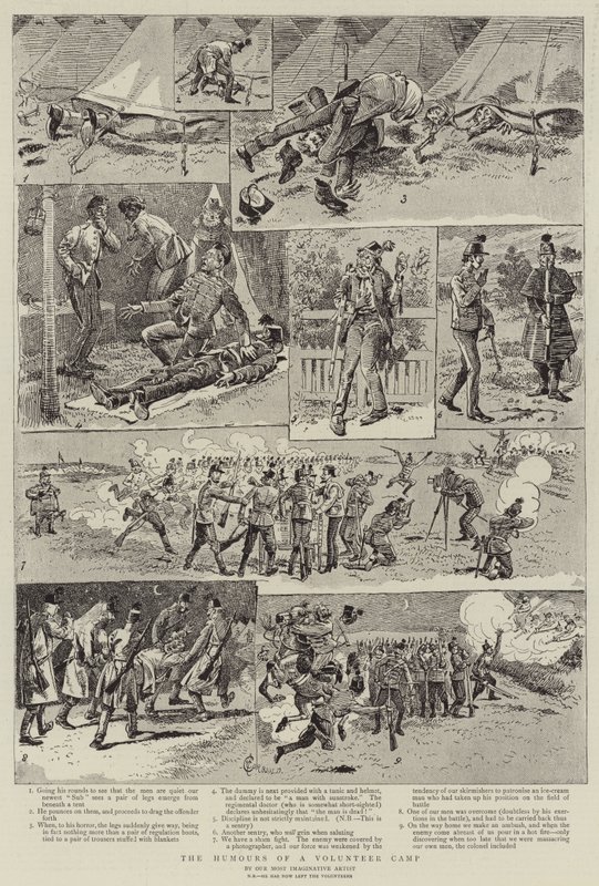 Os humores de um acampamento voluntário de Alfred Chantrey Corbould