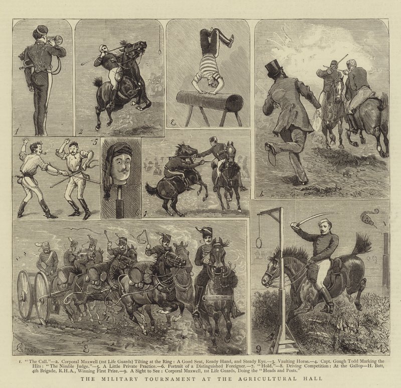 O torneio militar no salão agrícola de Alfred Chantrey Corbould