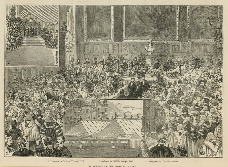 As cortes reais da justiça: almoço no templo médio de Alfred Chantrey Corbould