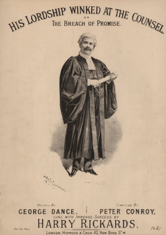 Sua Senhoria piscou o olho no Conselho, ou A quebra de promessa (cor litho) de Alfred Concanen
