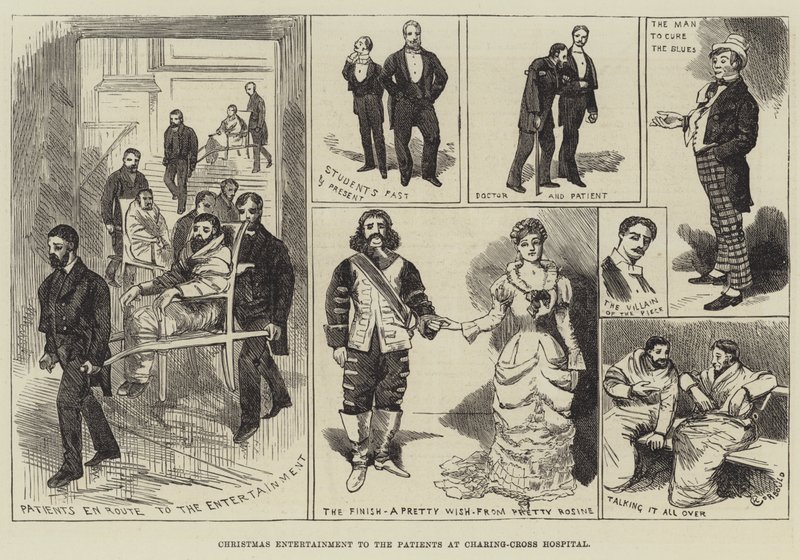 Entretenimento de Natal para os pacientes do Hospital Charing-Cross de Alfred Courbould