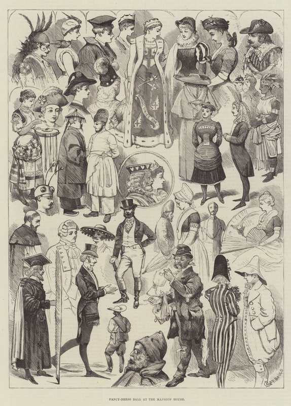Bola de fantasia na mansão de Alfred Courbould