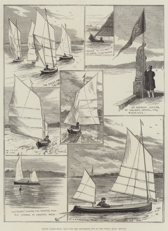 Royal Canoe Club, corrida pela Copa do Desafio na Harpa Galesa, Hendon de Alfred Courbould