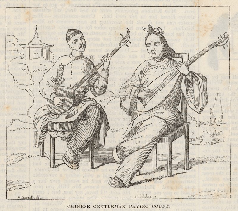 Senhores chineses que jogam a corte de Alfred Crowquill