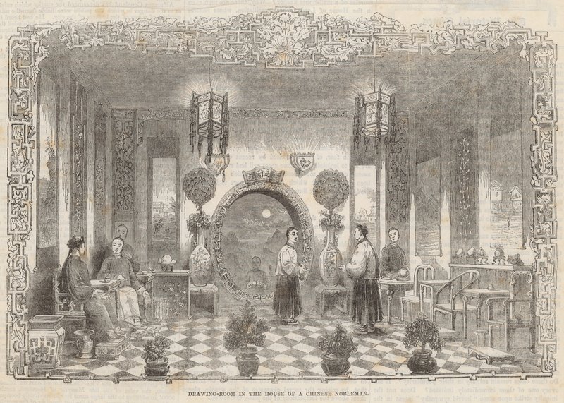 Sala de estar na casa de um nobre chinês de Alfred Crowquill