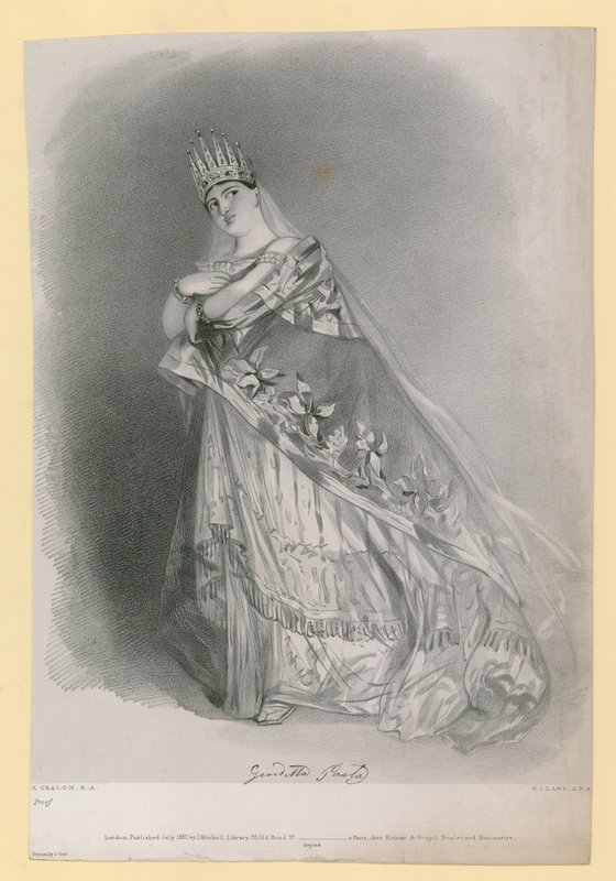 Giuditta Pasta, gravada por RJ Lane, publicada em julho de 1837 de Alfred Edward Chalon