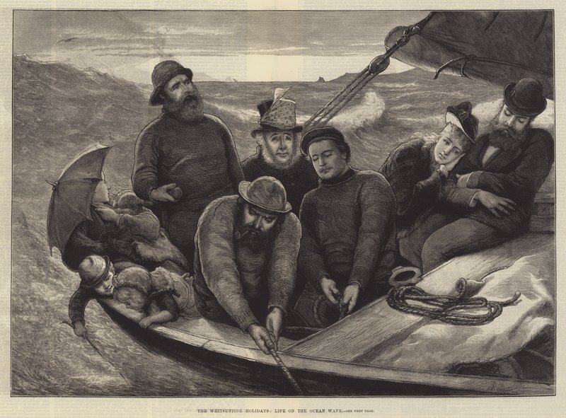 Os feriados de Whitsuntide, vida na onda do oceano de Alfred Edward Emslie