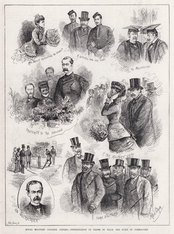 Royal Military College, Oxford, Apresentação dos Prémios por HRH o Duque de Connaught (gravura) de Alfred Gish Bryan