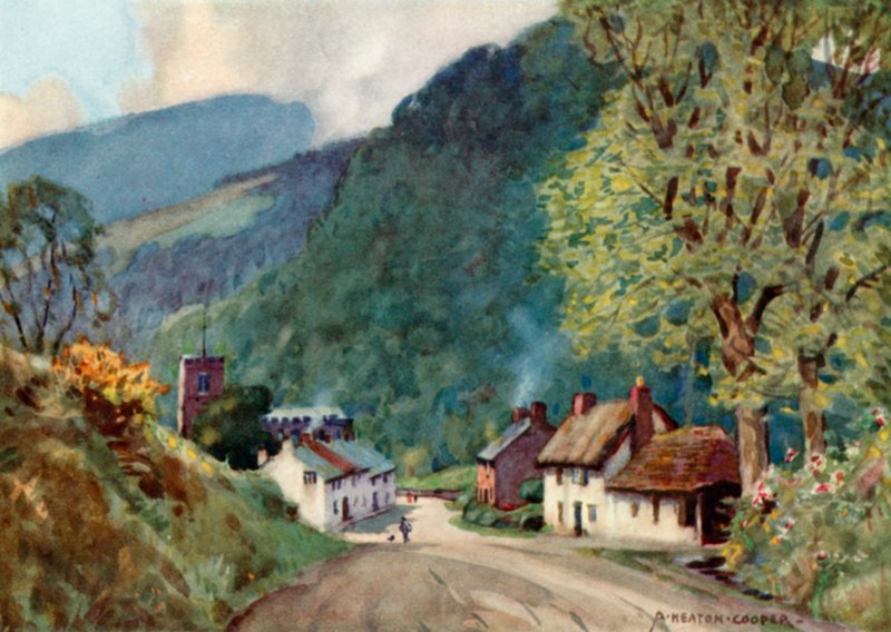 Crowcombe, no Quantocks (cor litho) de Alfred Heaton Cooper