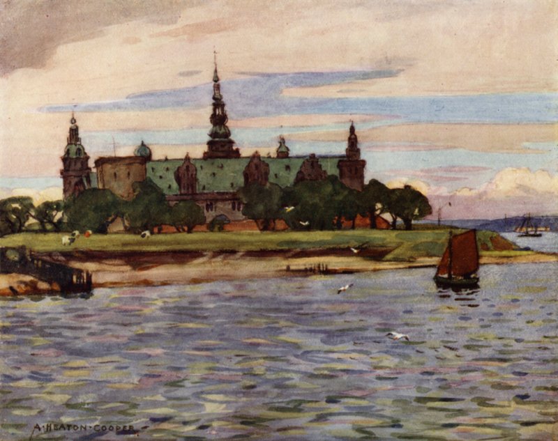 Dänemark: Helsingör, Schloss Kronborg von Alfred Heaton Cooper
