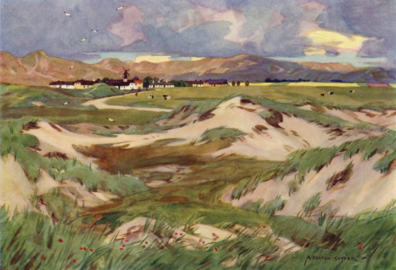 Dinamarca: Kandestederne, A Primitive Hamlet in North Jutland (cor litho) de Alfred Heaton Cooper