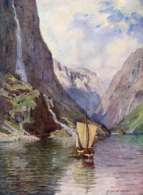 Gudvangen, fiorde de Sogne de Alfred Heaton Cooper