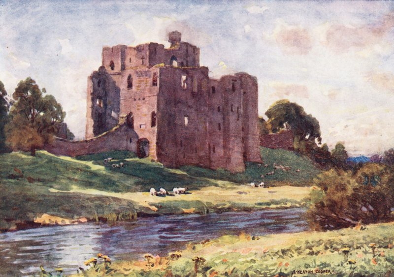 Região dos Lagos: Castelo de Brougham, Penrith (litografia a cores) de Alfred Heaton Cooper