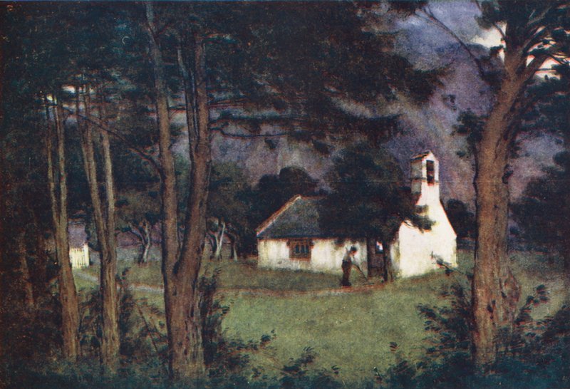 Região dos Lagos: Igreja de Wastdalehead (litografia a cores) de Alfred Heaton Cooper