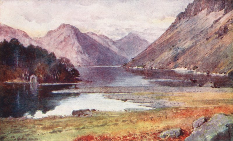 Região dos lagos: Wastwater, de Strands (litografia a cores) de Alfred Heaton Cooper