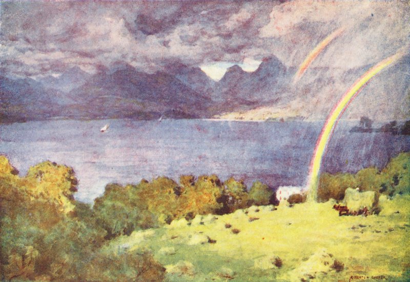 Região dos lagos: Windermere e Langdale Pikes, de Lowwood (litografia a cores) de Alfred Heaton Cooper