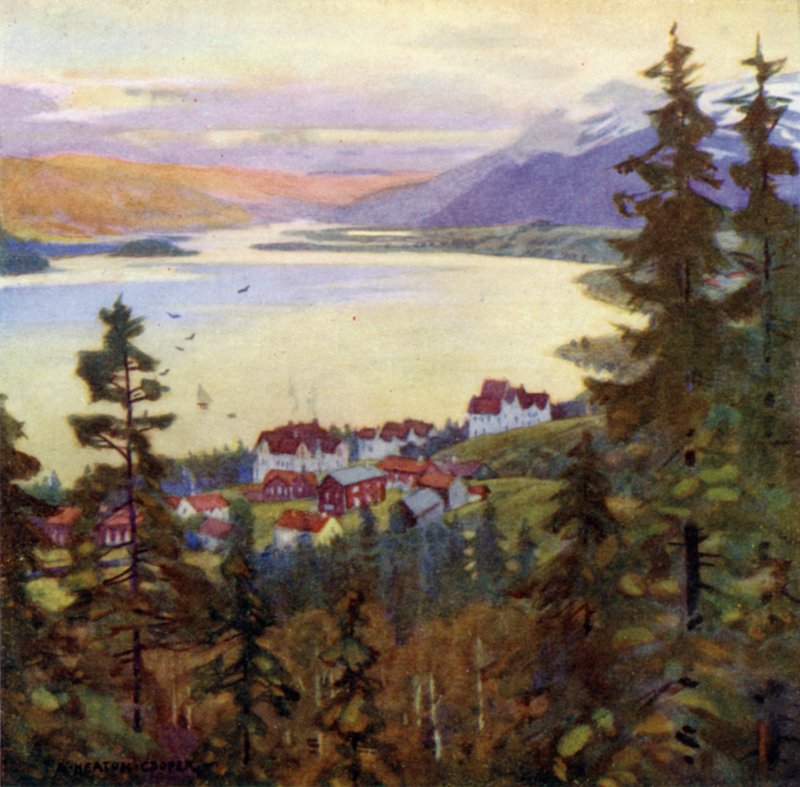 Lago e Aldeia de Are de Alfred Heaton Cooper